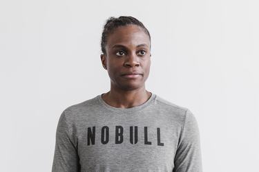 Nobull Women's Long Sleeves Grey | Australia (YH1843)